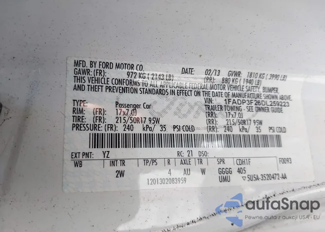 1FADP3F26DL259223: 42973869