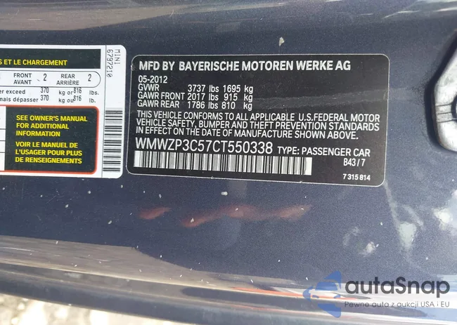 WMWZP3C57CT550338: 42972979