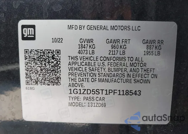 1G1ZD5ST1PF118543: 42973119