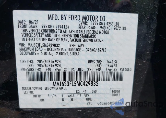 MAJ6S3FL5MC429832: 42973123