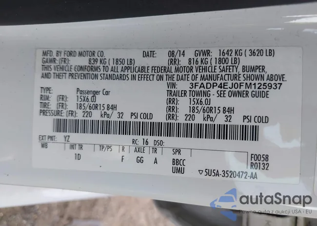 3FADP4EJ0FM125937: 42973166