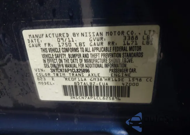 3N1CN7AP1CL825896: 42973259