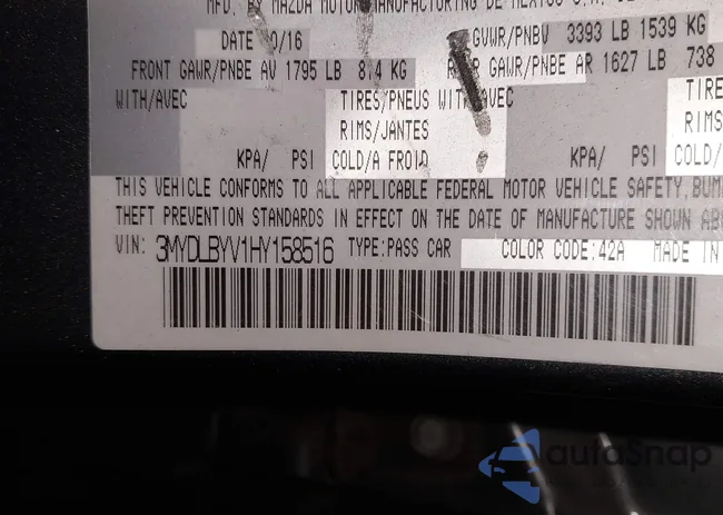 3MYDLBYV1HY158516: 42973281