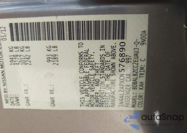 1N4AL2APXCN576890: 42974485