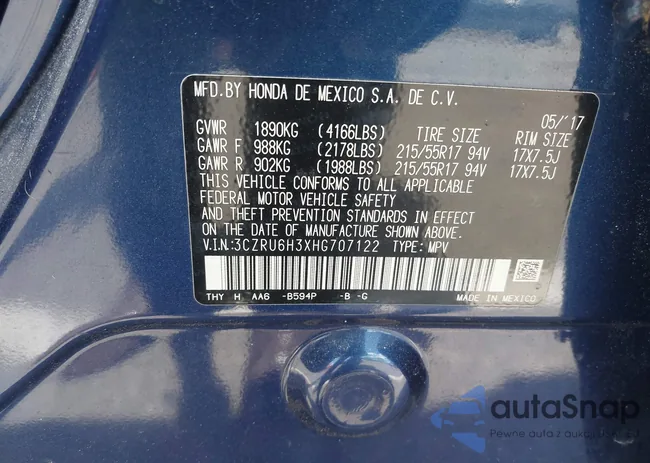 3CZRU6H3XHG707122: 42974563