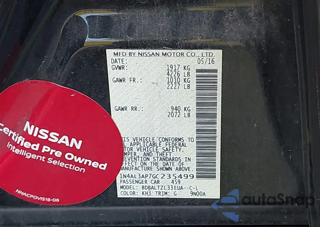 1N4AL3AP7GC235499: 42974587