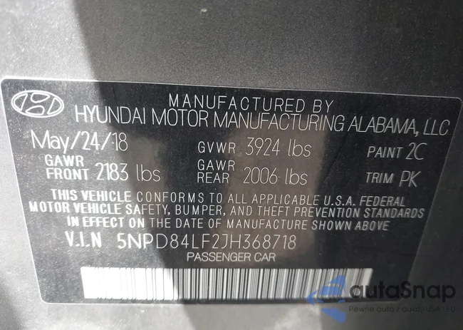 5NPD84LF2JH368718: 42974705