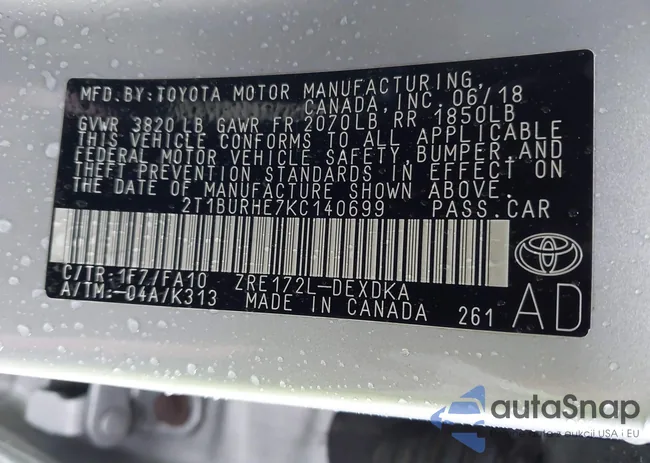 2T1BURHE7KC140699: 42974951