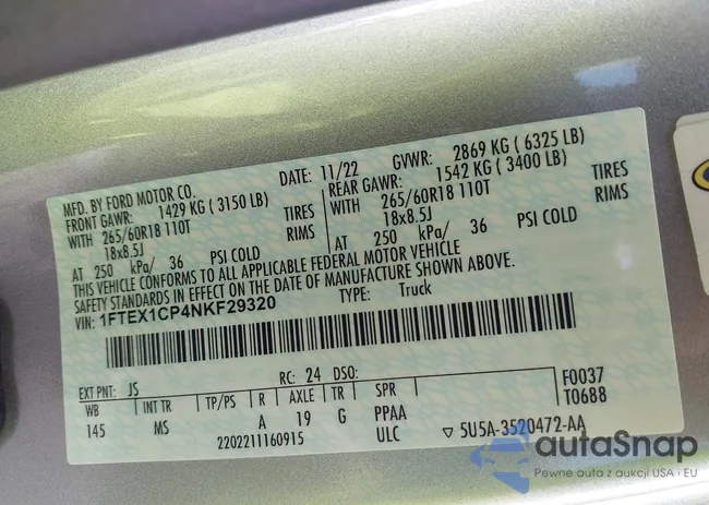 1FTEX1CP4NKF29320: 42974010