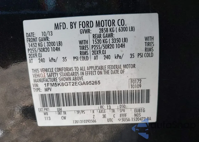 1FM5K8GT2EGA95265: 42974345