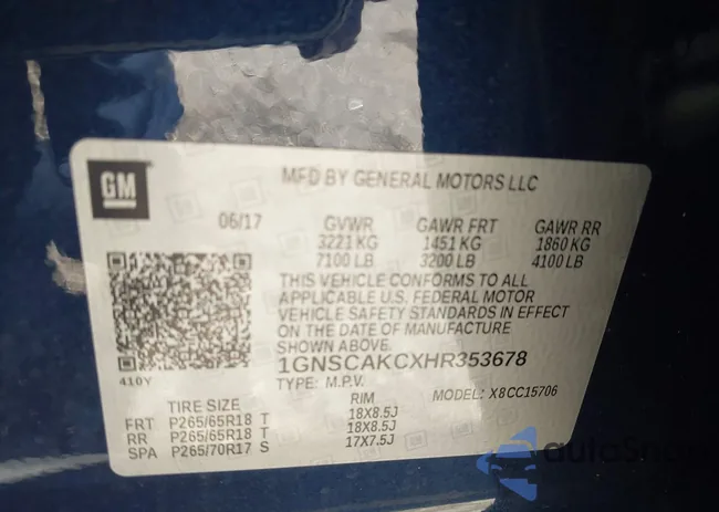 1GNSCAKCXHR353678: 42975642