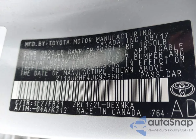 2T1BURHE4JC976601: 42975755