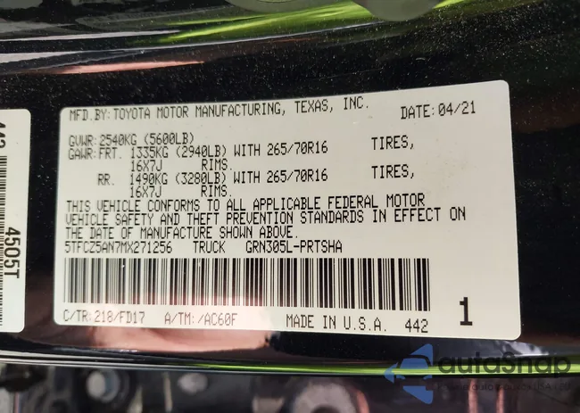 5TFCZ5AN7MX271256: 42975842