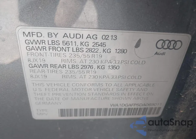 WA1DGAFP5DA069011: 42975875