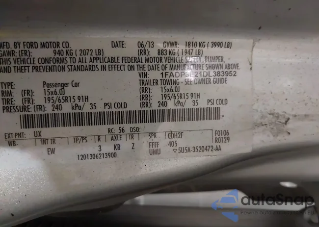 1FADP3E21DL383952: 42975078