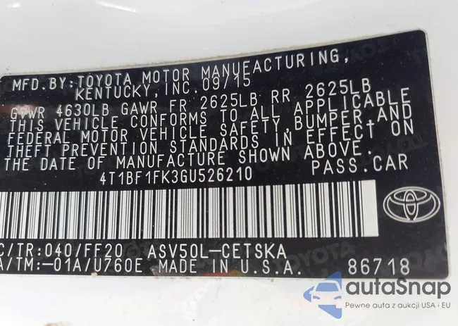 4T1BF1FK3GU526210: 42975202