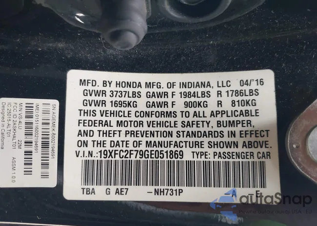 19XFC2F79GE051869: 42975309