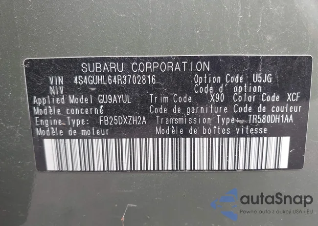 4S4GUHL64R3702816: 42976396