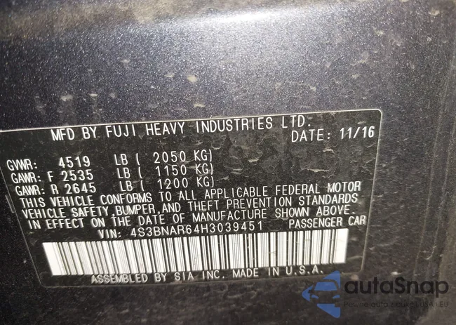 4S3BNAR64H3039451: 42976404