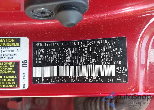 2T1BURHE0EC059788: 42976528