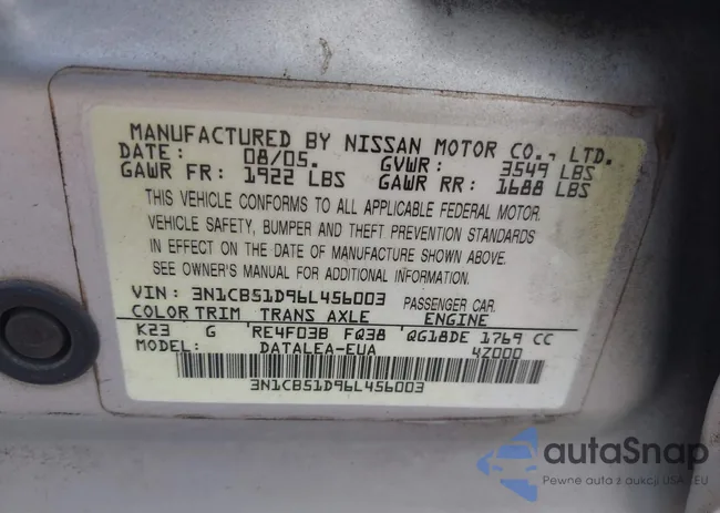 3N1CB51D96L456003: 42976566