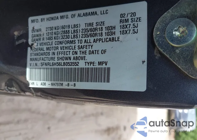 5FNRL6H56LB053552: 42976713