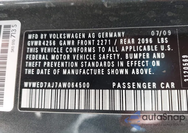 WVWED7AJ7AW064500: 42976883