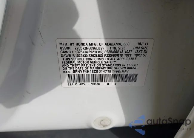 5FNYF4H48CB014718: 42976918