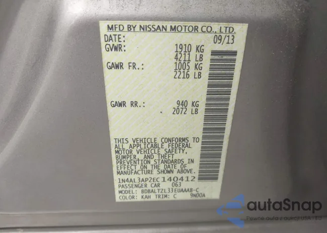 1N4AL3AP2EC140412: 42976030