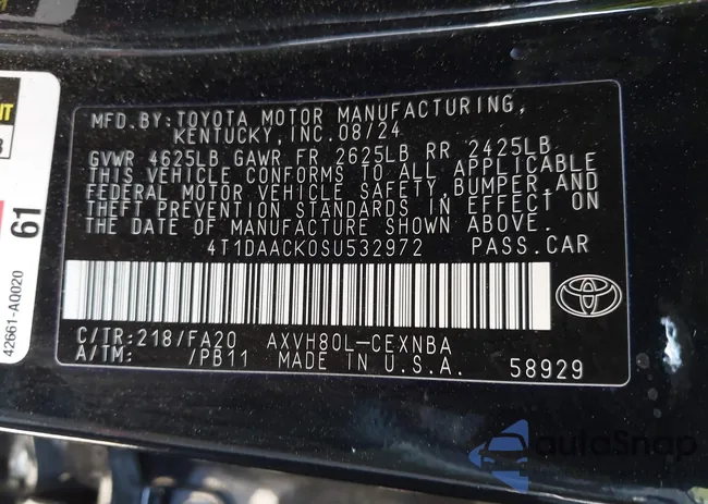 4T1DAACK0SU532972: 42977465