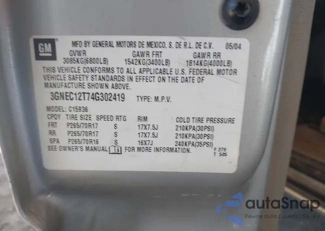 3GNEC12T74G302419: 42977675