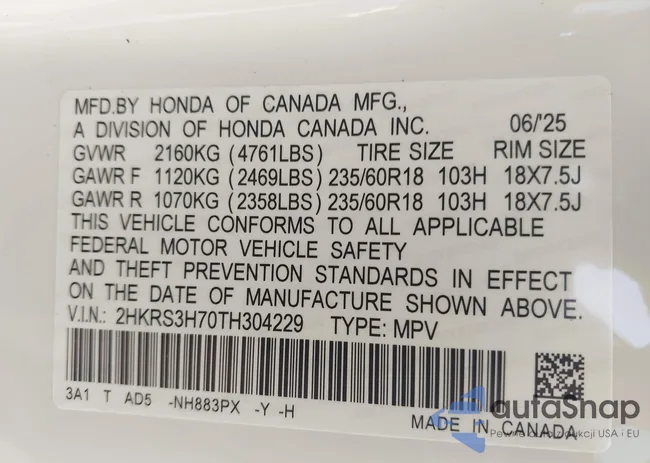 2HKRS3H70TH304229: 42977959