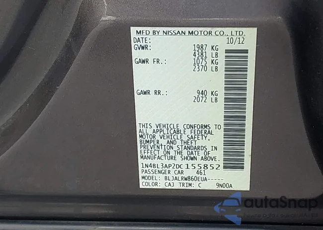 1N4BL3AP2DC155852: 42977023