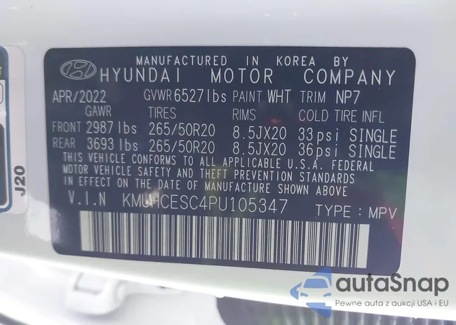 KMUHCESC4PU105347: 42978650