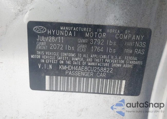 KMHDH4AE8CU258822: 42978706