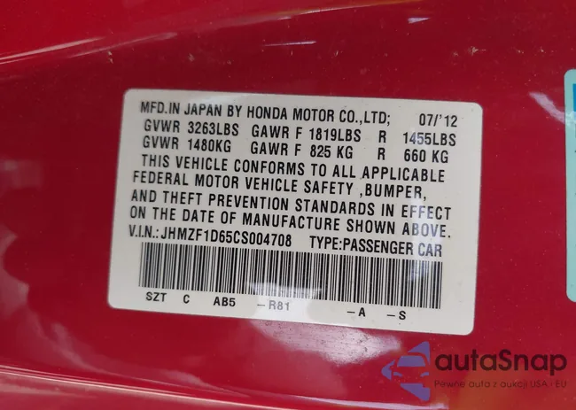 JHMZF1D65CS004708: 42978710