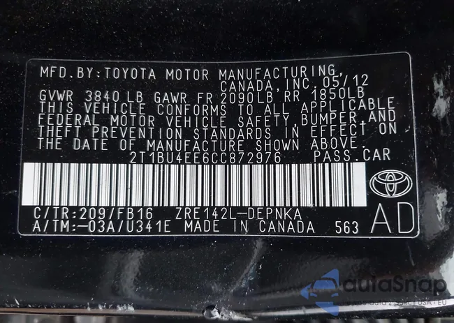 2T1BU4EE6CC872976: 42978754