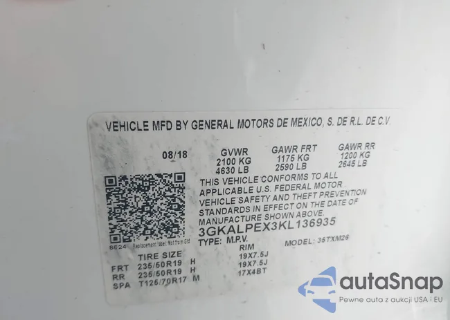 3GKALPEX3KL136935: 42978914