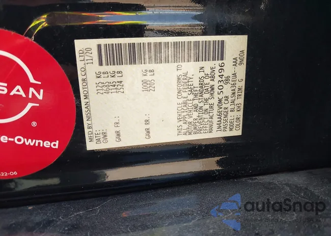 1N4AA6EV0MC503496: 42978027