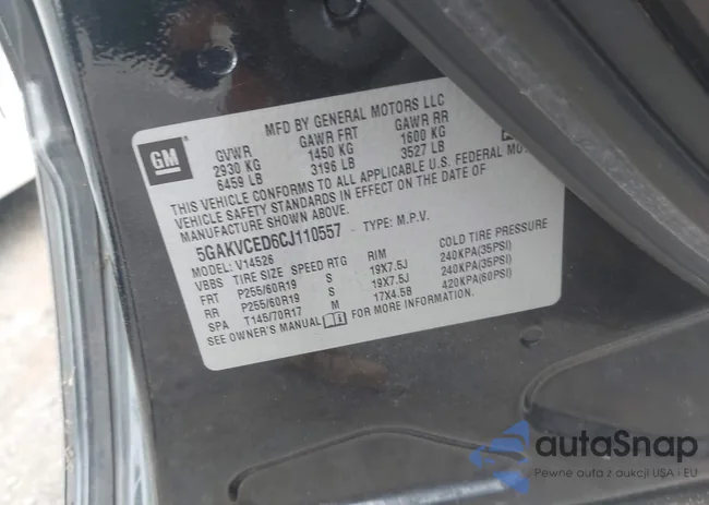 5GAKVCED6CJ110557: 42978079