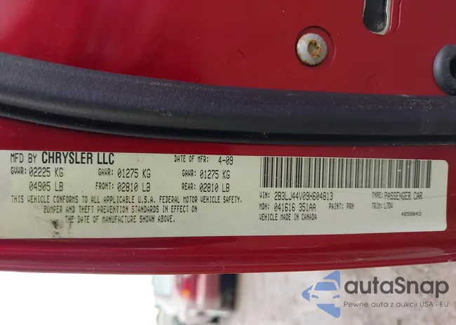 2B3LJ44V09H604813: 42978280