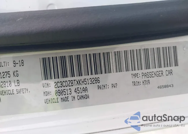 2C3CDZBTXKH513286: 42979399