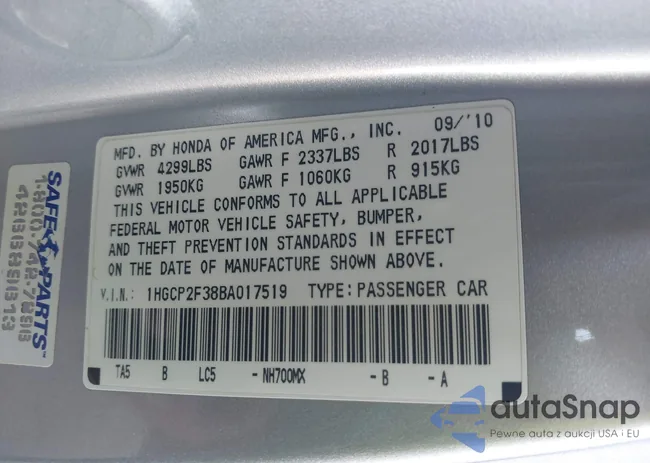 1HGCP2F38BA017519: 42979404