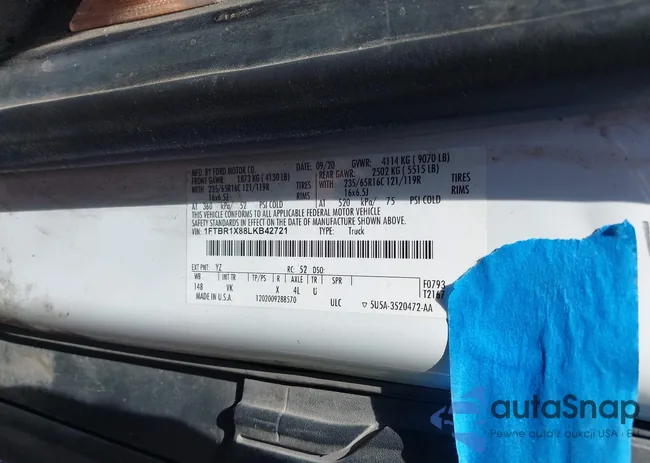 1FTBR1X88LKB42721: 42979412