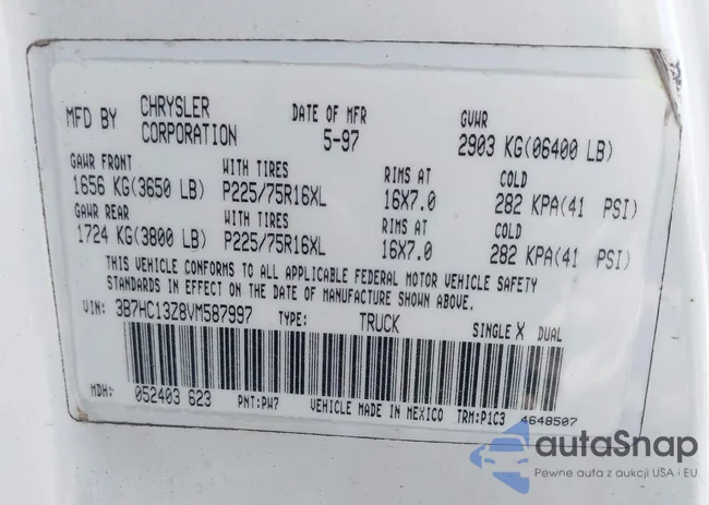 3B7HC13Z8VM587997: 42979512