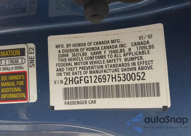 2HGFG12697H530052: 42979644