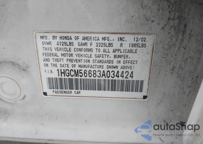 1HGCM56683A034424: 42979679