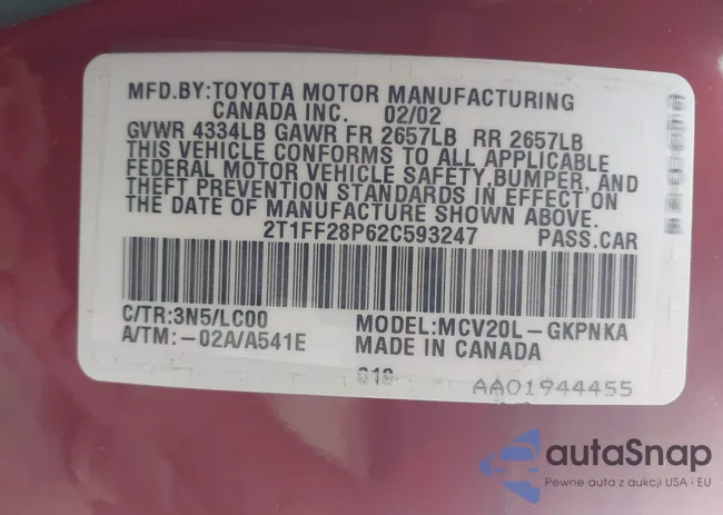 2T1FF28P62C593247: 42979803