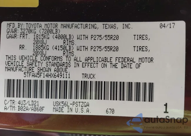 5TFAW5F14HX649111: 42979853