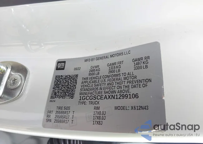 1GCGSCEAXN1299106: 42979943